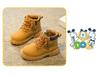 Babu Dou Kids' Spring & Autumn Martin Boots for Ages 6-12 - Trendy Yellow Short Boots for Boys and Girls