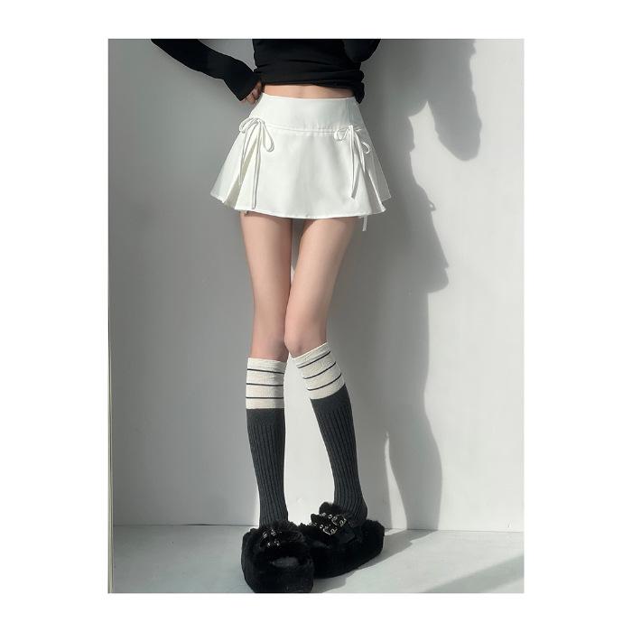 Women's High-Waist Slimming Bow A-Line Midi Skirt - Spring/Summer Fashion & Versatile Hip-Hugging Skirt