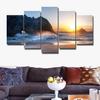 Big Boulder Waves At Sunrise Poster 5pcs Modern Home Wall Decor Canvas Picture Art HD Print Painting On Canvas for Living Room No Framed