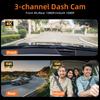 3 Channel 4K Dash Cam Front and Rear Inside,4K+1080P+1080P 170°Wide Angle WDR Night Vision Mini 3 Dash Cam with App, G-Sens-Gift