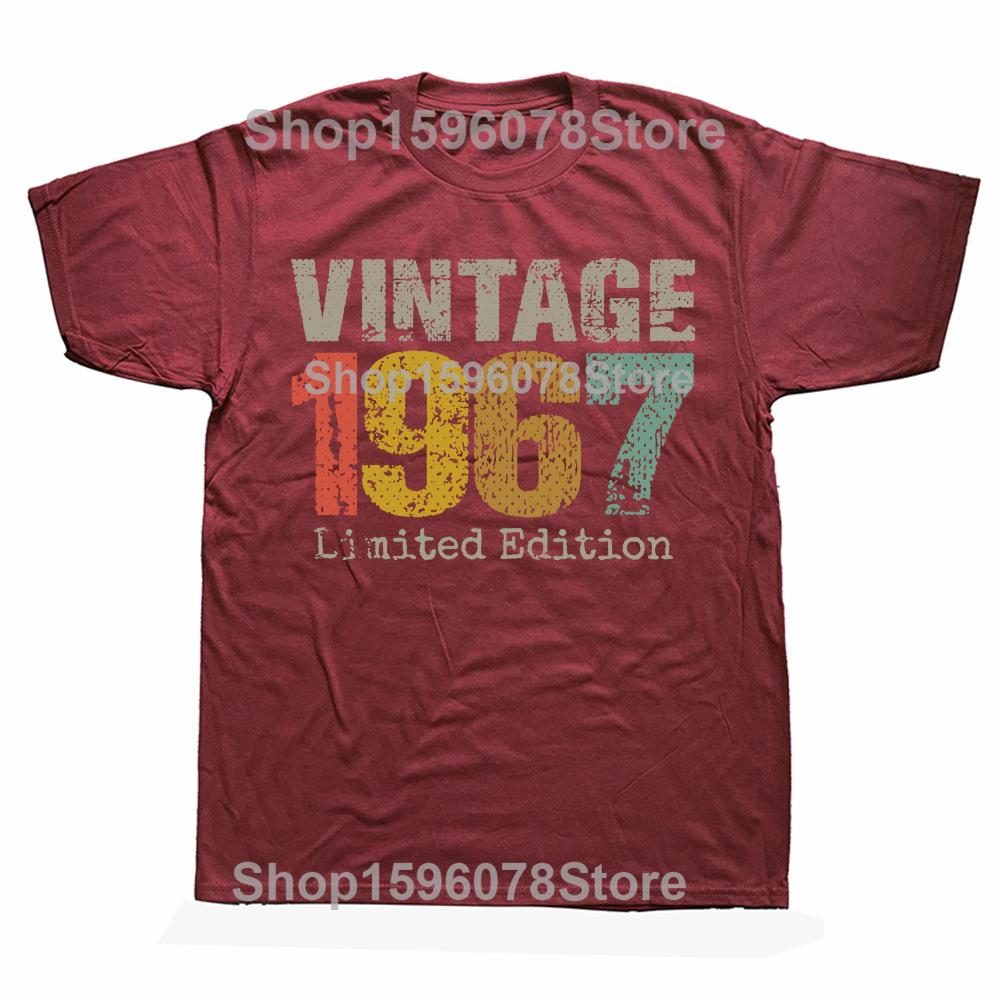 Funny 58 Year Old Gifts Vintage 1967 Limited Edition 58th Birthday Tshirts Men Casual 100 Cotton Loose Oversized T Shirt