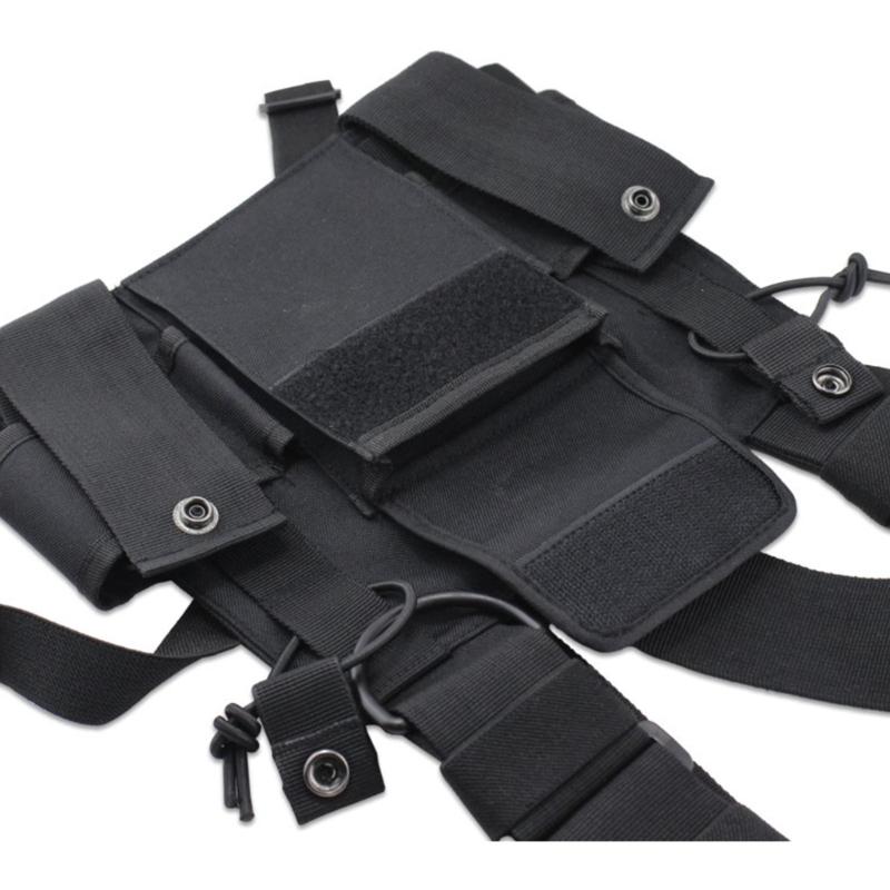 Talkies Front Pouch Two Way Radio Shoulder Holsters Tactical Chest Harness Holder Bag Universal Radio Accessories