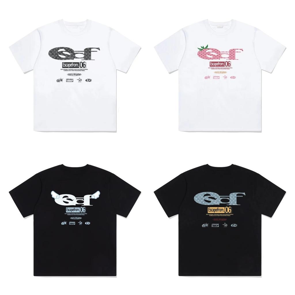 Y2k Tshirts Tops Casual Summer Fashion Classic Letter Logo Versatile Loose Comfort Shortsleeved Print Cotton Tshirt Unisex