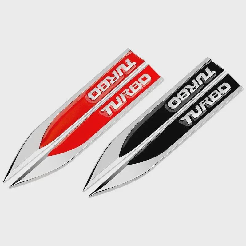 

Эмблема-лезвие бокового крыла автомобиля, 3D металлическая эмблема Turbo Volkswagen Golf Honda Toyota, Ford, Mercedes аксессуары 2 штуки красный
