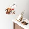Creative Pair of Coffee Cups Wall Sticker Cafe Style Home Decoration Self-Adhesive Removable Wall Art