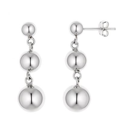 Earrings - Marla - 925 Sterling Silver Rhodium - 2.5 Cm - Push System - Certificate of Authenticity
