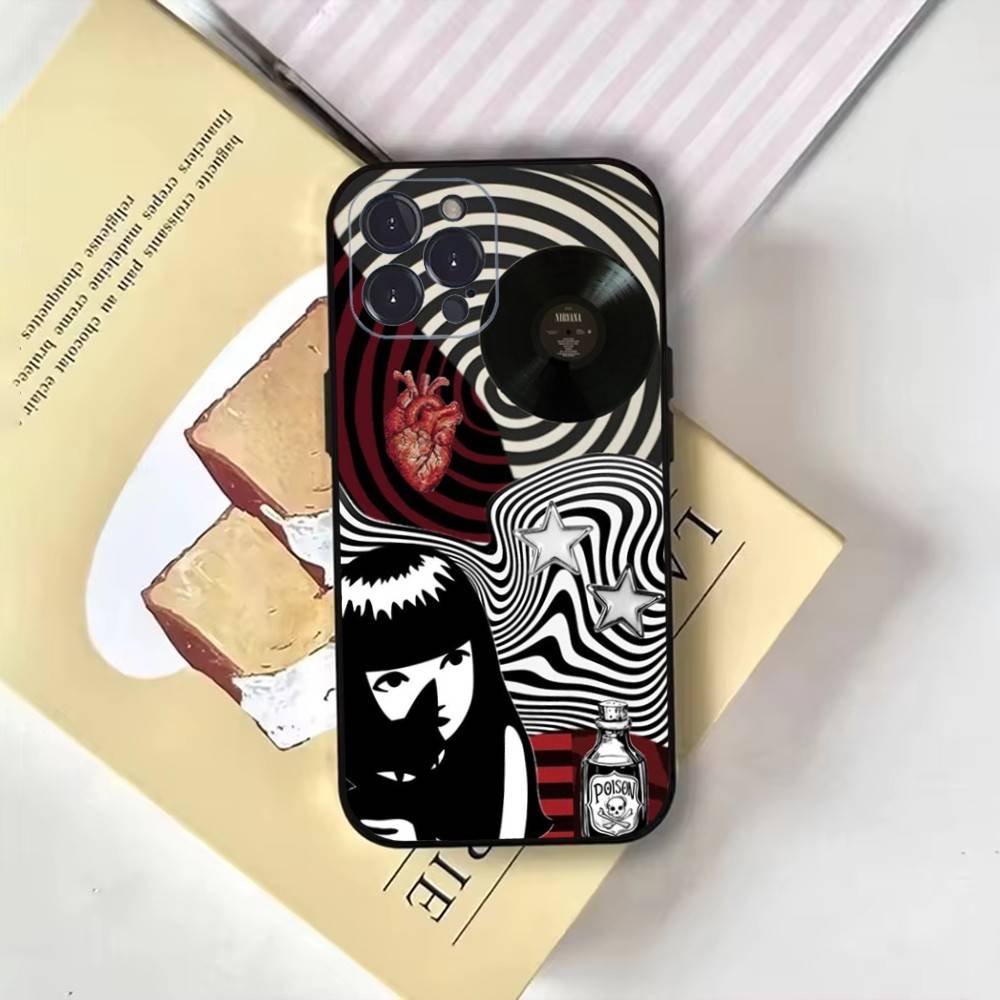 

Comics E-Emily The Strange Phone Case For iPhone17,16,15,14,13,12,11 Plus,Pro Max,Soft Black Cover iPhone13