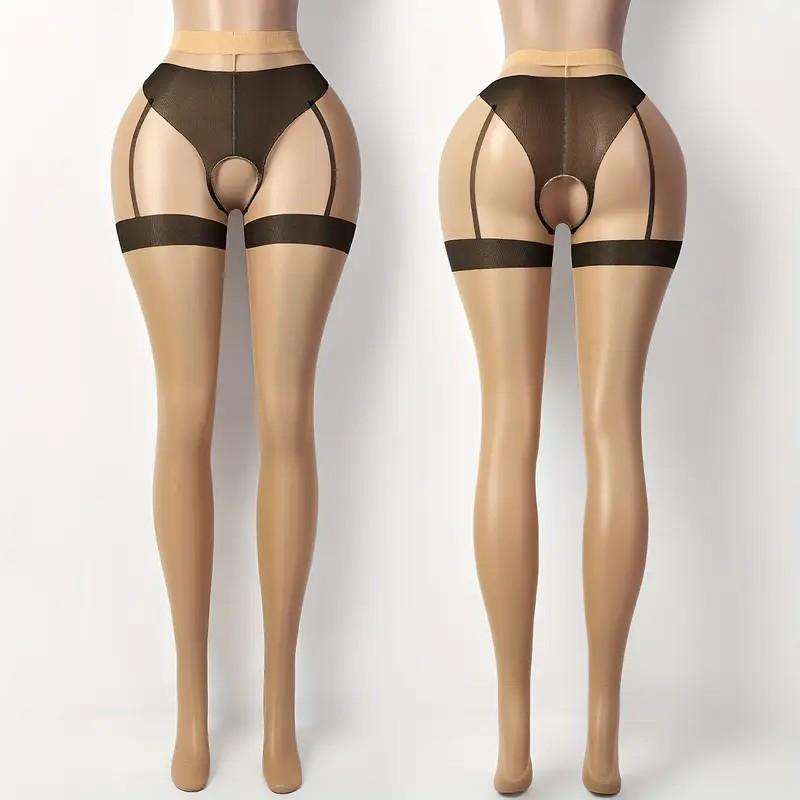 Open Gear Suspenders Transparent Tights Wife Breathable Stockings New Girlfriend Cosplay Stockings Crotchless Women'S Pantyhose