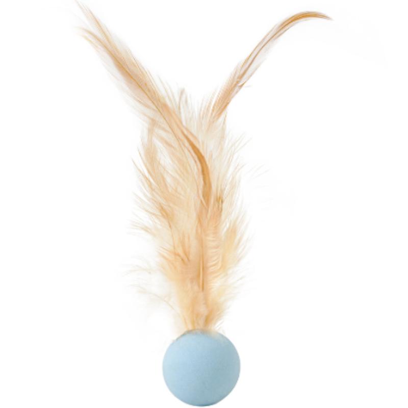Interactive Elastic Ball Toy for Cats And Dogs Funny Feather Football Plaything Kitten Kitty Doggy Pet Supplies