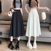 Plus Size High-Waisted A-Line Midi Skirt - New Style, Hip-Covering, Slimming Umbrella Design for Women