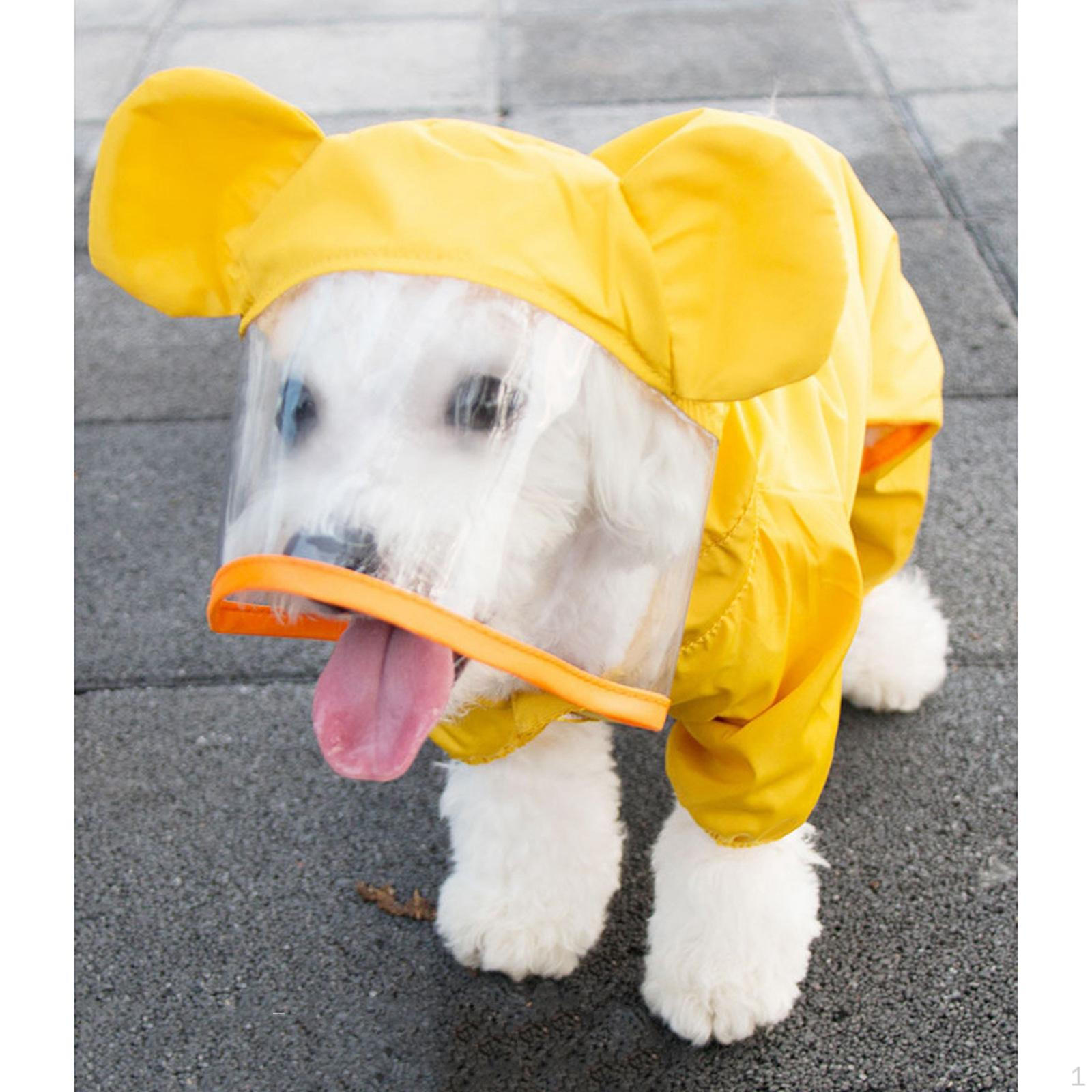 

Dog Waterproof with Transparent Hat Brim Large Medium Yellow XL
