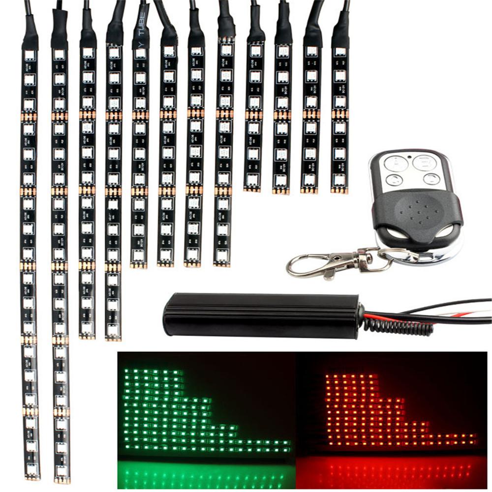 

12 шт. Мотоциклетные RGB LED Неоновые Подсветки Полосы Для Универсальных 12В 120 Светодиодов