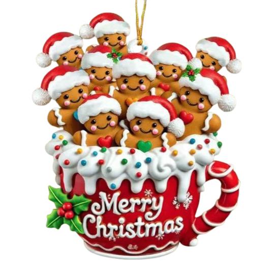 Gingerbread Man Christmas Ornament Resin Hanging Decor for Tree & Home Festive Cookie Figurine for Xmas Decorations