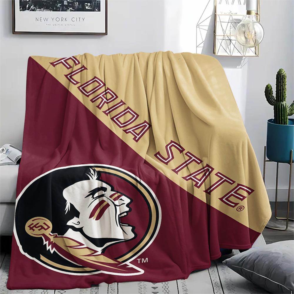 Florida State Seminoles Print Flannel Blanket High Quality Warm Comfortable Cover for All Seasons Perfect for Gifts Home Decor