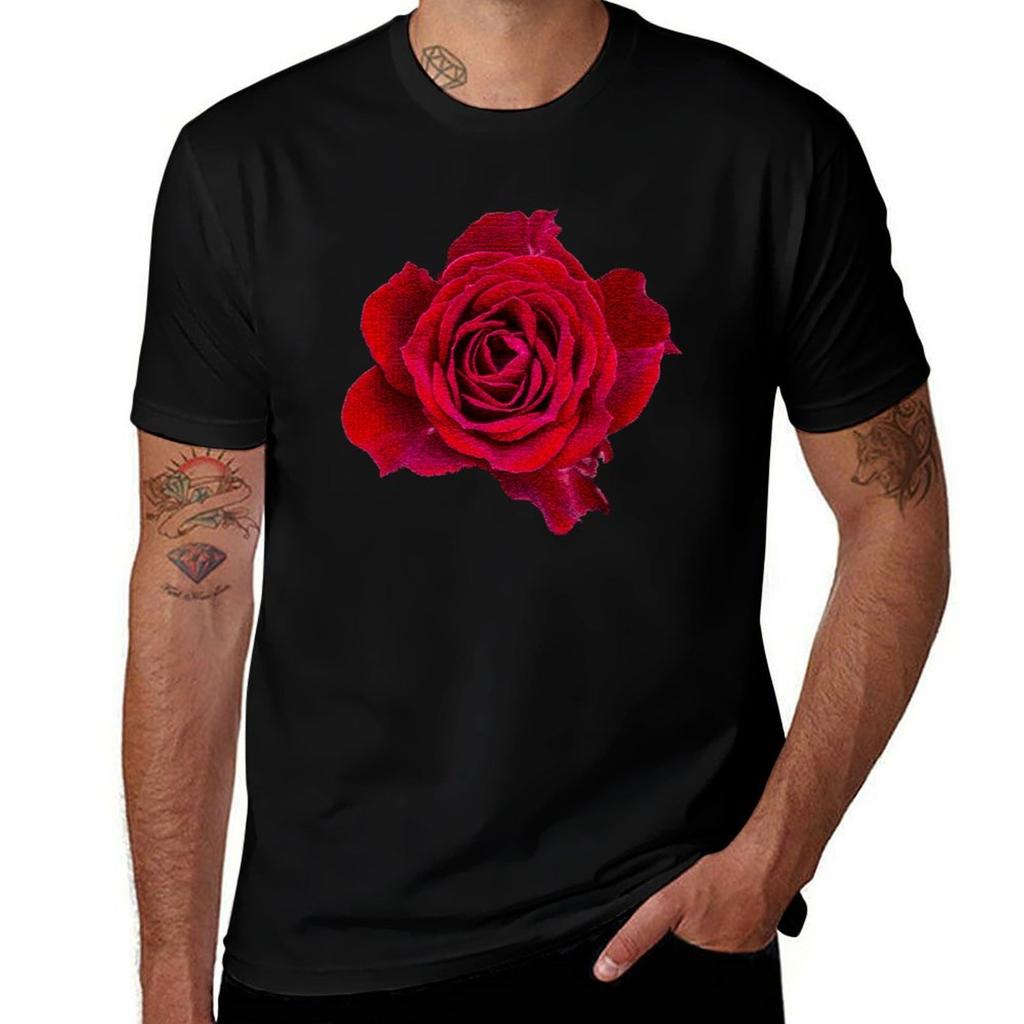Red Rose Tshirt Basic Regular Fit Casual Tshirt