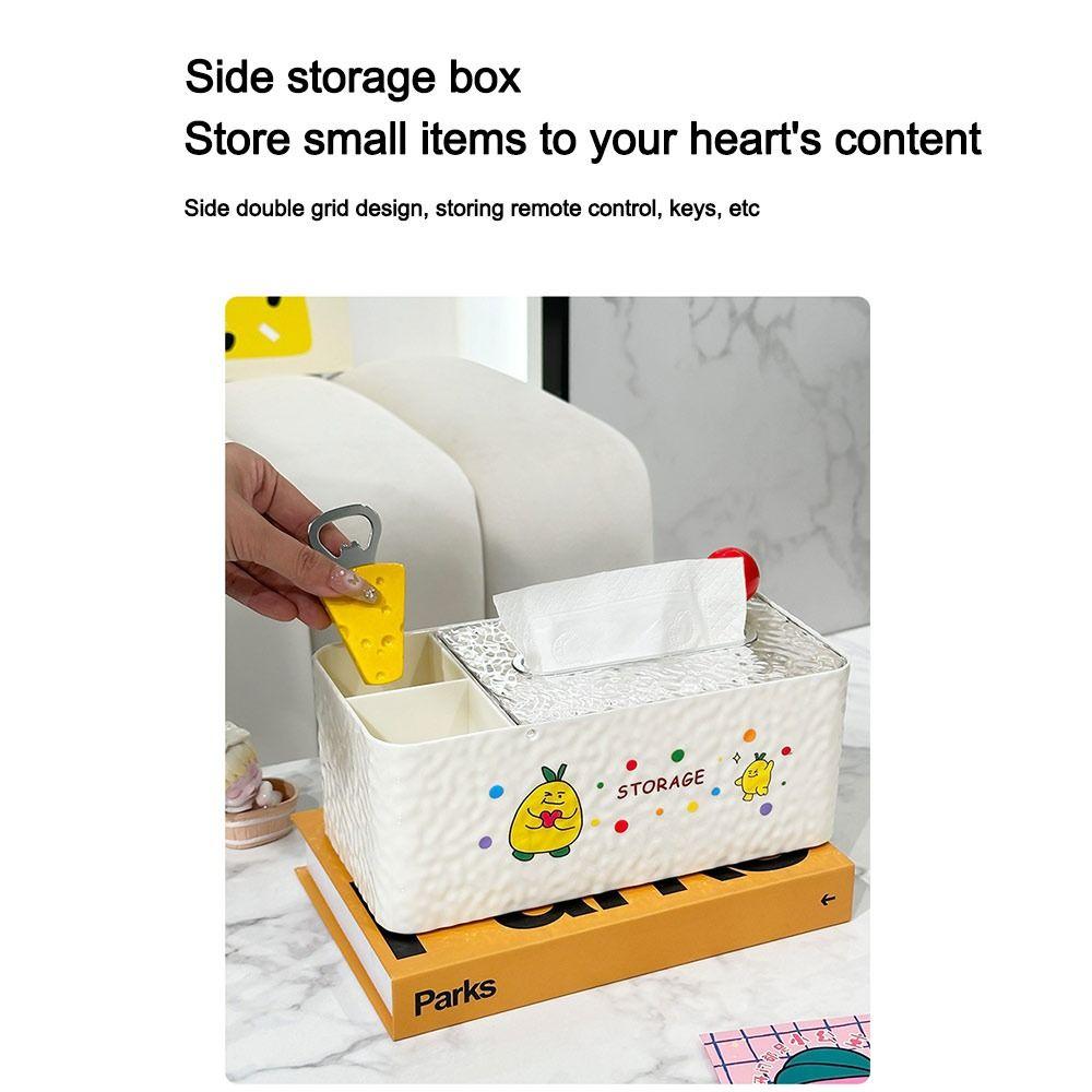 Multifunctional Tissue Box Cartoon Desktop Storage Box Cute Tissue Holder Home Office