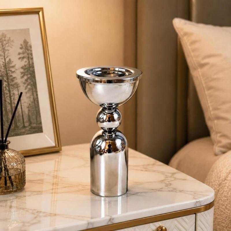 Iron Metalwork Fragrances Vessel with Raised Display Bowl for Living Room, Bedroom, Study and Tea Room Placement Indoors