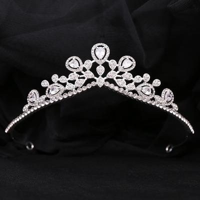 Korean Style Simple Sweet Bride Wedding Zircon Crown Wedding Tiara Princess