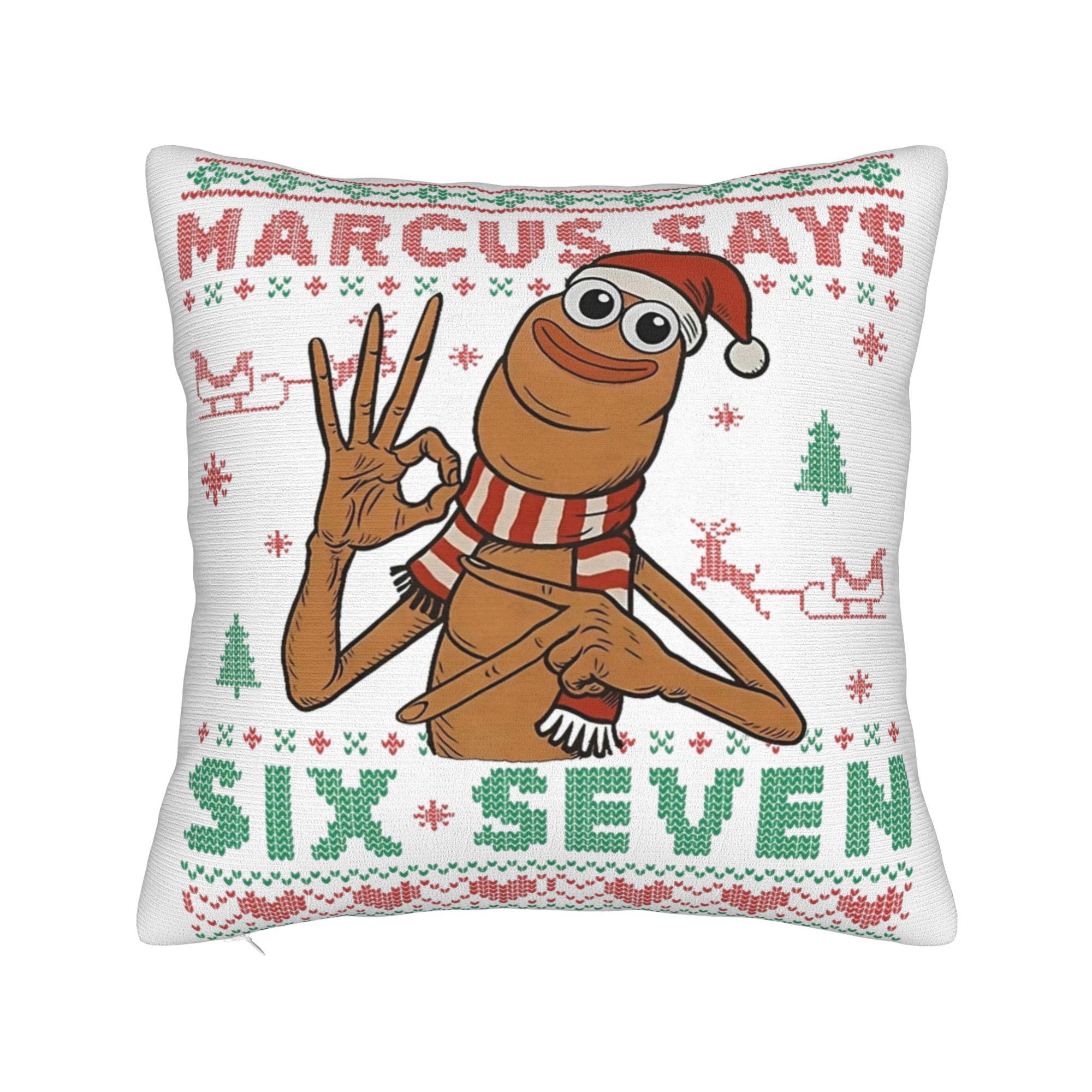 

Marcus The Worm Merry Christmas Pillowcase Soft Fabric Cushion Cover Decorative Pillow Case Cover Home Wholesale 40X40cm 30x30cm 12x12in