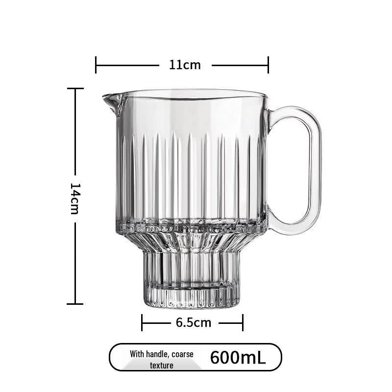 MDNG Ins Style Ribbed Glass Juice Cup with Handle