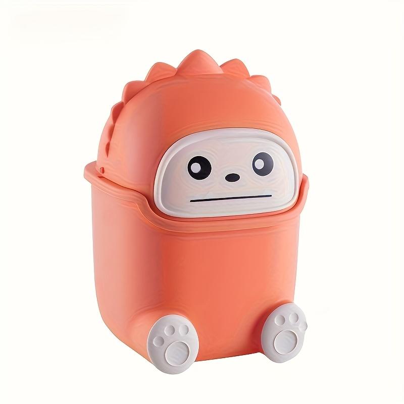 Little Monster Trash Can 12 Months Old Small Monster Trash Can Exquisite Craftsmanship Cute Shape with Lid for Bedroom Living Room Practical