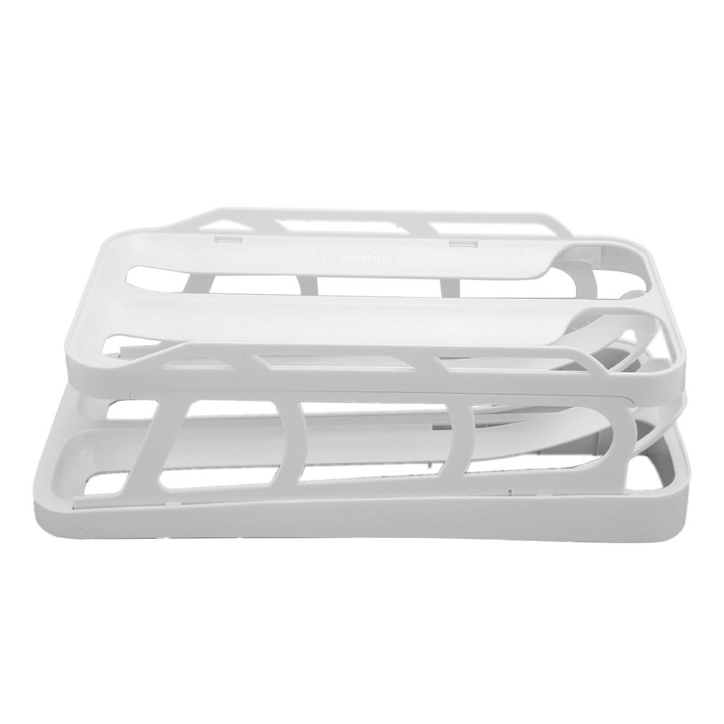 2 Tier Egg Dispenser Egg Holder Space Saving Rolling Eggs Dispenser   for Refrigerator Storage