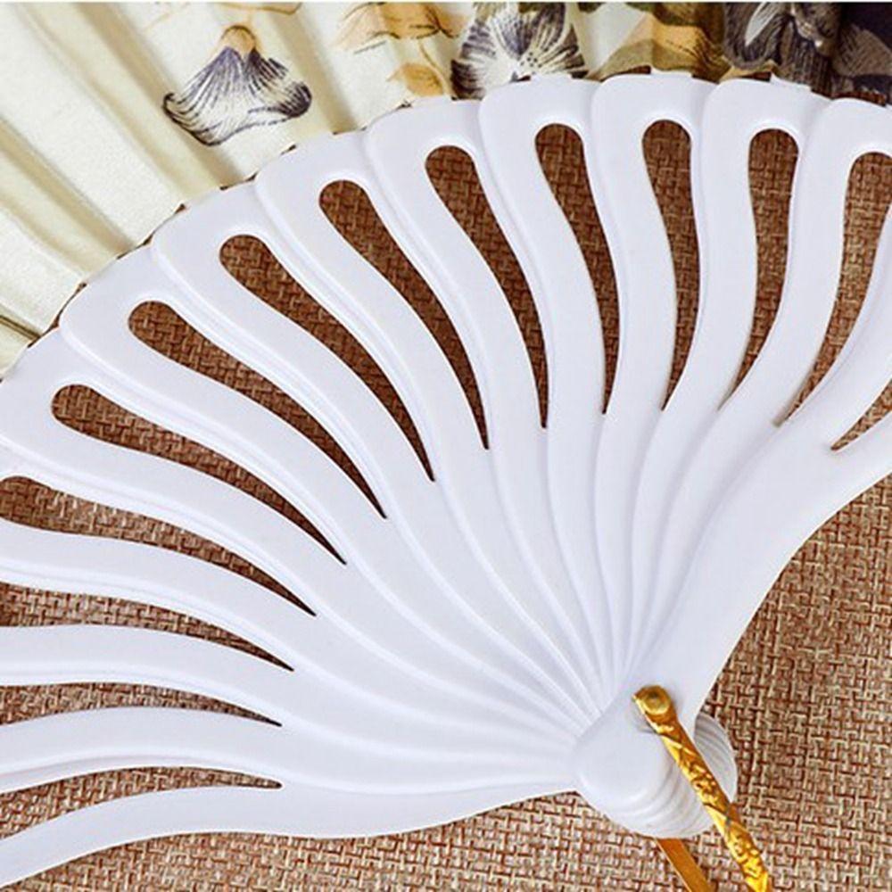 Chinese Style Hand Held Flower Fan Flower Pattern Chinese Dance Fan Bamboo Folding Fan  Party
