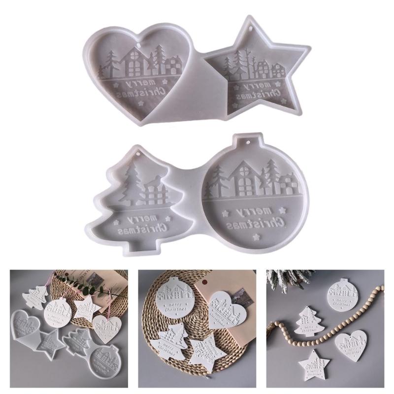 Holiday Ornament Silicone Mould Round Heart Shape Crafting Supplies for Candle Soap Baking Projects