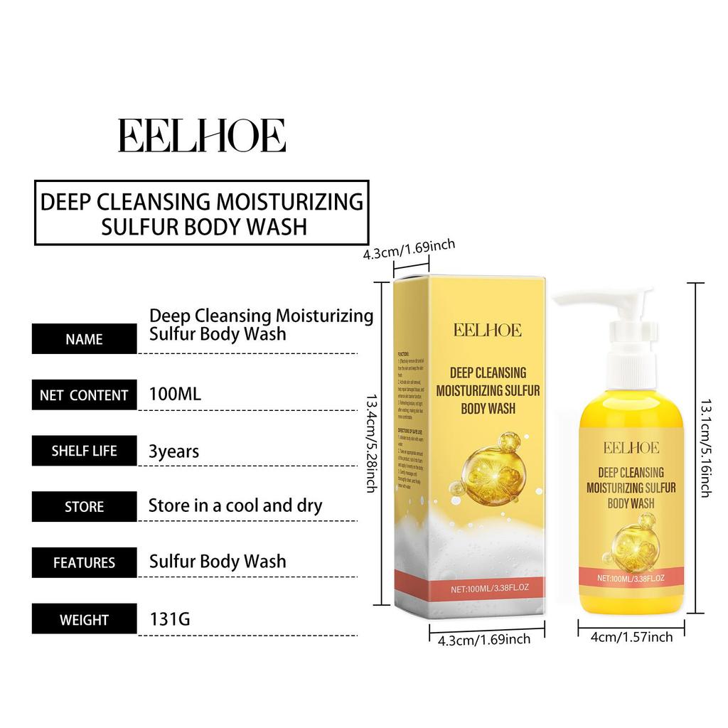 Sulfur Based Cleansing Shower Gel Moisturizes the Body and Skin, Relieves Dryness, Is Gentle and Clean, and Provides a Refreshin