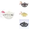 Costume Prop Mask With Metal Embellishments And Rhinestones For Halloween Party