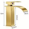 Gold Waterfall Basin Faucet - Vessel Sink Mixer Tap for Bathroom, Hot & Cold Water Home Use