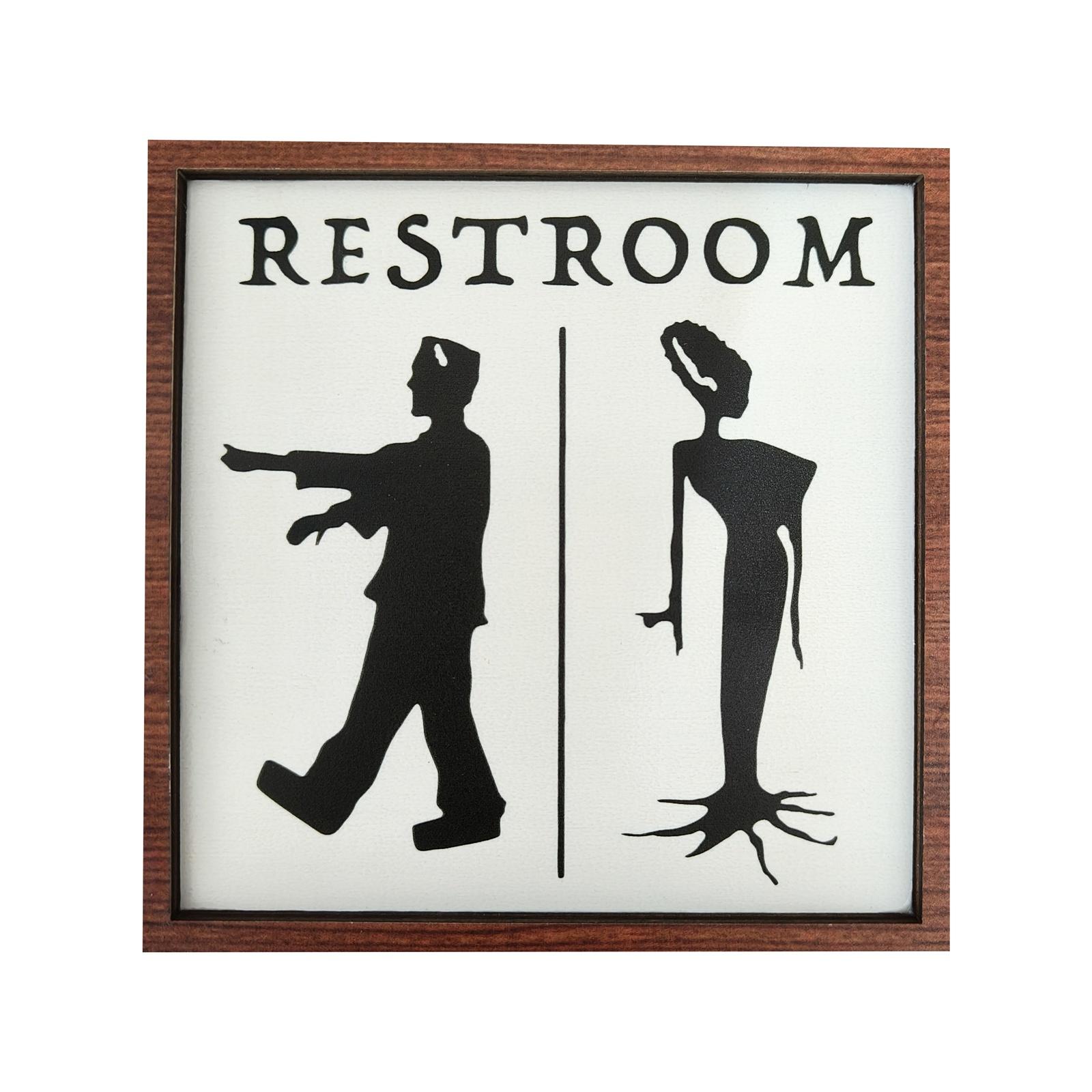 

Vintage Style Wooden Restroom Sign Plaque For Home, Cafe, Restaurant, Shop Or Decoration One Size