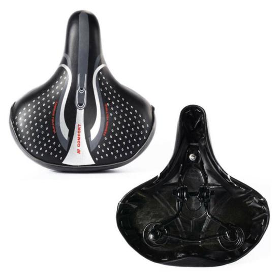 Șa Bicicletă Piele Sintetică Rezistentă la Uzură Absorbție Șoc Stabilitate Ridicată Șa Bicicletă Lățită pentru Bicicletă