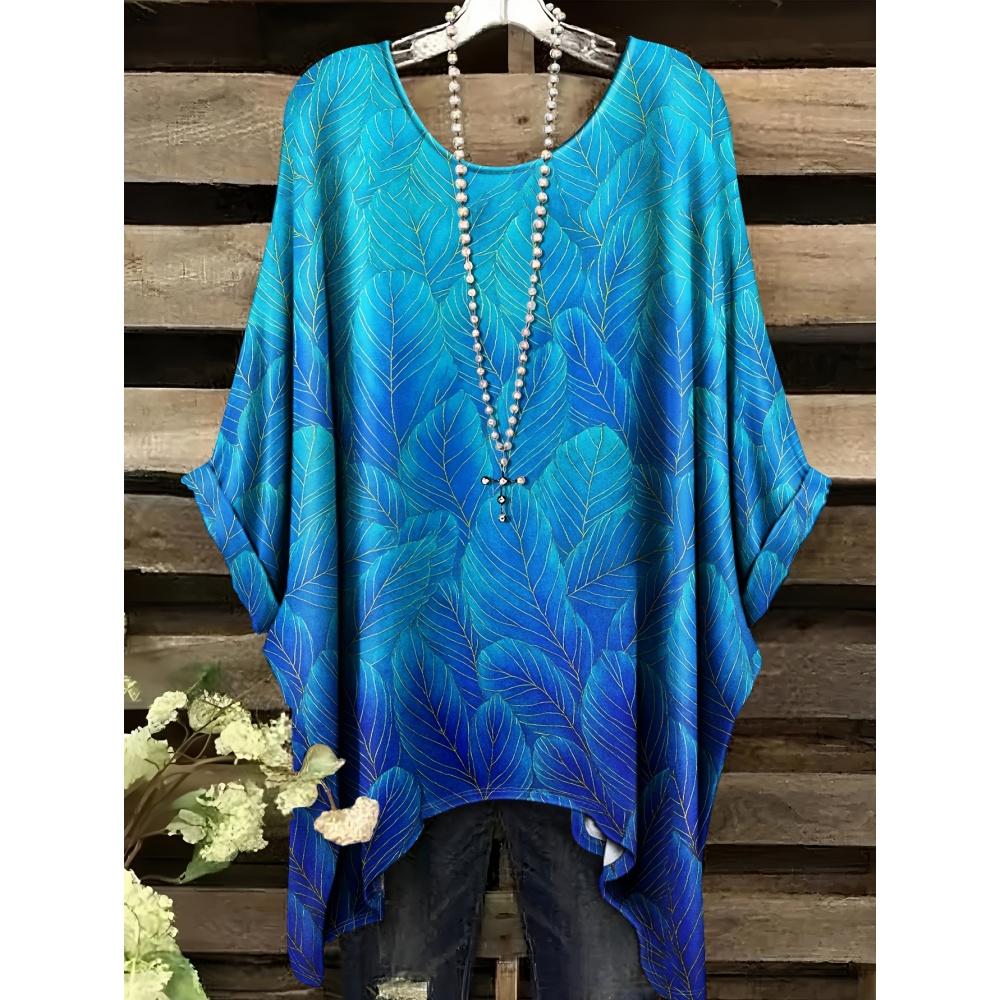 2025 Bohemian Chic Oversized Minimalist Cute Panda Print Irregular Hem Round Neck T-Shirt Stylish and Versatile Machine Washable