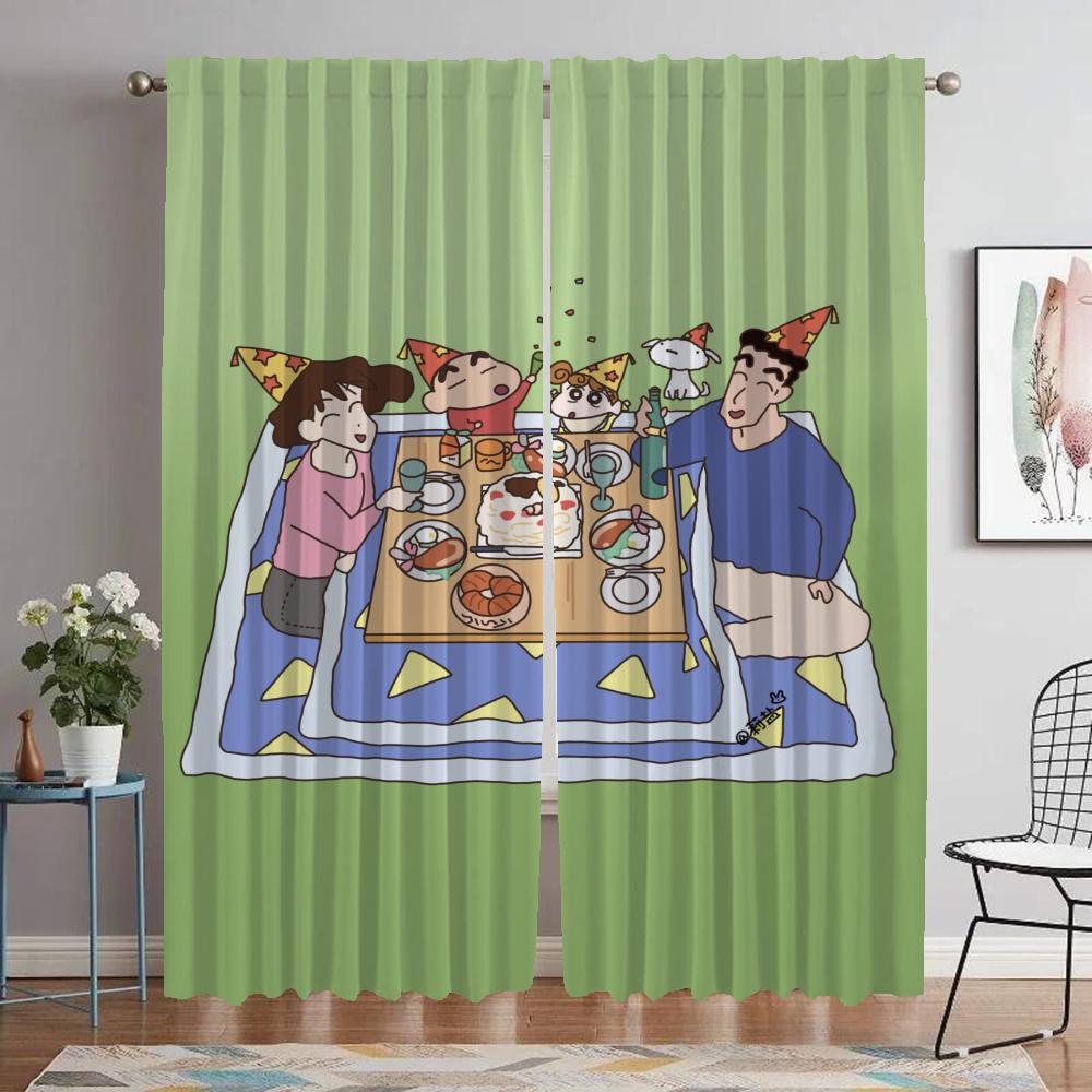 Anti-mosquito Curtains for Camera Crayon Tulle for Bedroom Modern Living Room Curtains 2 Pieces Blackout Curtain Shades Kitchen