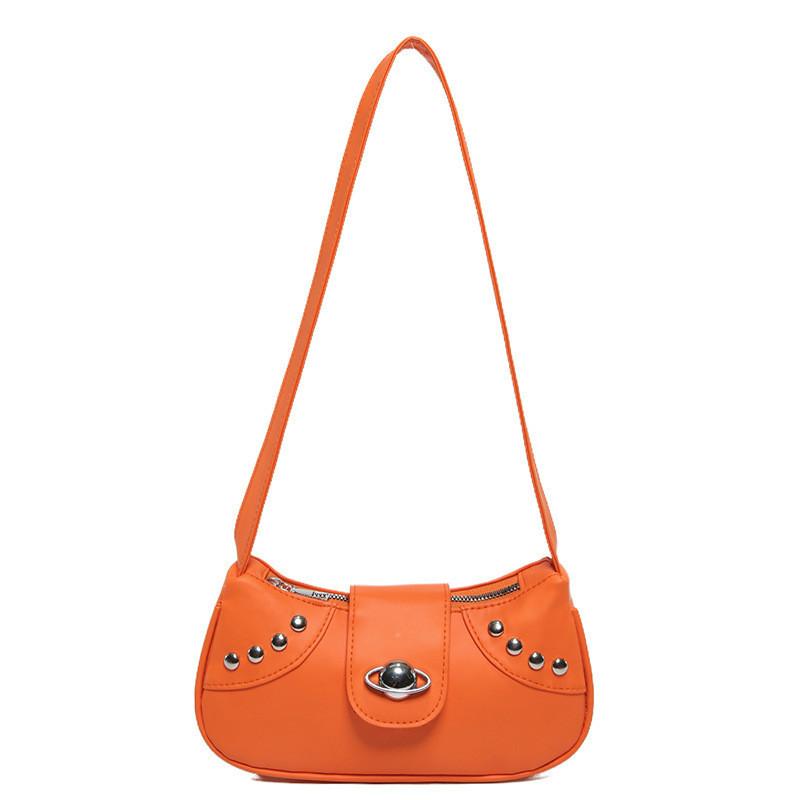 Модная сумка под мышкой Женская Новая 2024 Весна и Лето Корейский стиль Простая сумка кроссбоди Корейская текстура Сумка на плечо оранжевый