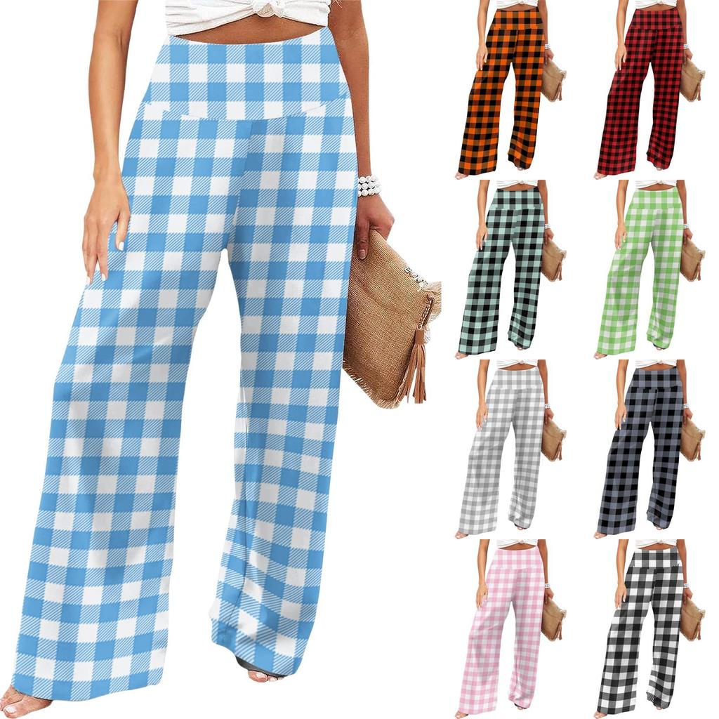 Pantaloni Larghi Casual da Donna a Vita Alta con Tasche, Svasati per l'Uso Quotidiano