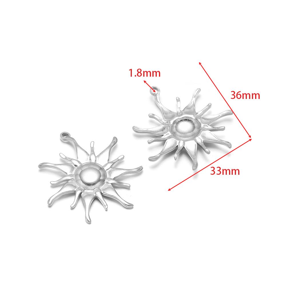 5Pcs Stainless Steel Multistyle Sun Charms Flower Pendants for DIY Retro Jewelry Making Handmade Necklace Earrings Findings Bulk