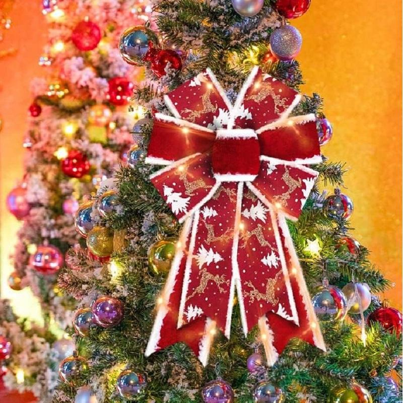 Fundițe de Crăciun pentru Coroană Fundițe de Zăpadă de Sărbători Fundițe de Catifea Roșie Fundițe pentru Pom de Crăciun pentru Ușa din Față Decorațiuni de Anul Nou