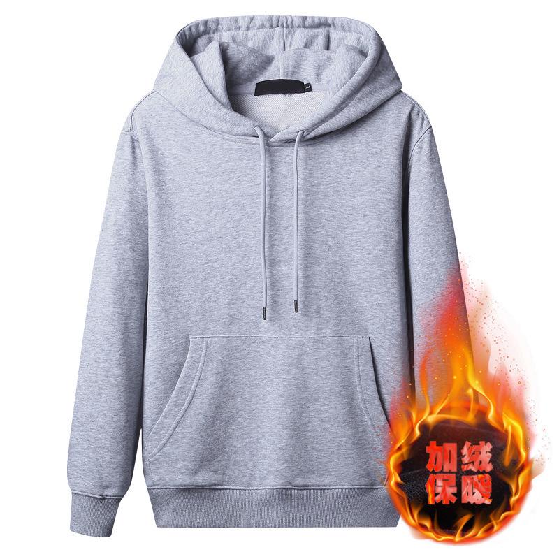 VantaGoods Dikke, met fluweel gevoerde capuchontrui voor heren: Trendy ronde hals trui voor herfst/winter, Koreaanse stijl. 5XL