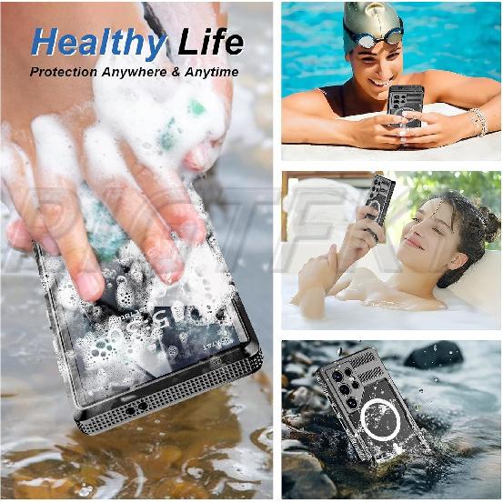 IP68 Waterproof Magnetic Phone Case for Swimming Diving Surfing Compatible for Samsung Galaxy Galaxy S26 Ultra S25 Plus S24 S23 5