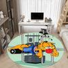 1 Stück Garfield Katze Büro Runder Teppich, Schlafzimmer Wohnzimmer Heimdeko, Zimmer Deko a1016147
