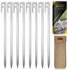Peg 30cm 28cm 23cm Camping Tent Stainless Steel 420 Integrated Solid Stakes 8-Pack Black