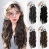 Floral Half Headband Wig Hair Scarf Long Wavy Hair Lace Headscarf Headband Wig  Party