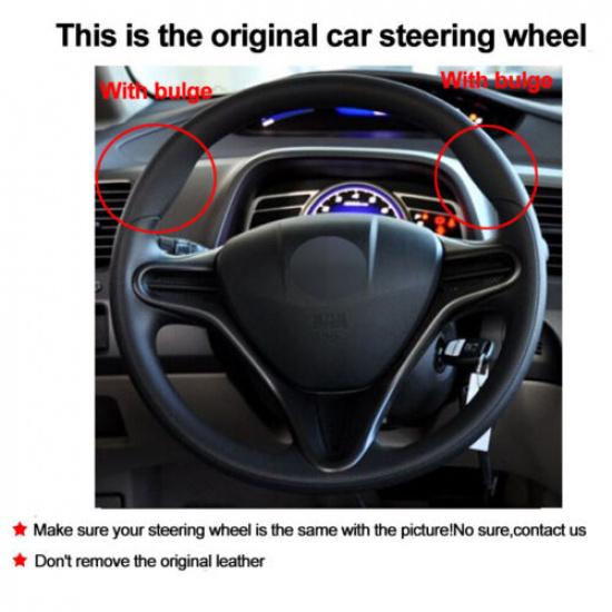 DIY Hand Sew Car Steering Wheel Cover For Honda Civic Civic 8 2006-2011 3-Spoke