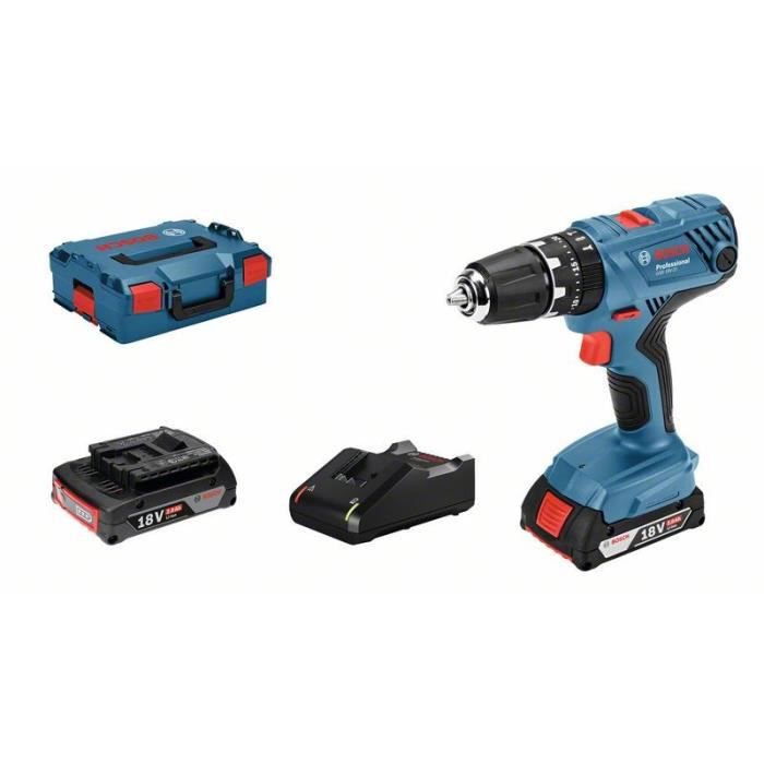 Bosch Professional GSB 18V- 21 Impact Drill + 2 2.0Ah Batteries + GAL 1820 Charger - 06019H1109