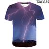 Fashion Summer Thunderbolt T Shirt Men Women Children Lightning Flash 3D Print T-shirt Boy Girl Kids Short Slevee Tops Cool Tee
