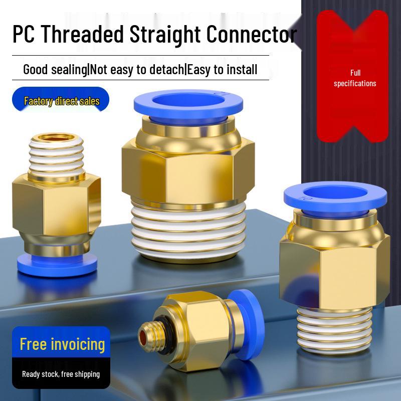 8mm Pneumatic Soft Hose Quick Connect Air Tube Fitting with 1/2" Thread and 6mm Air Nozzle