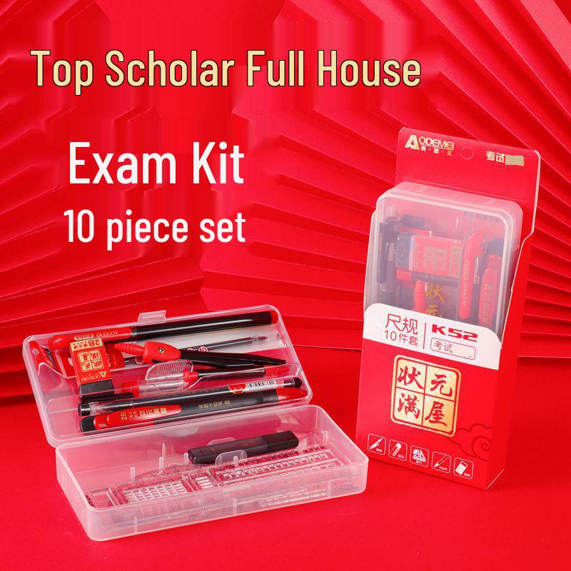 K52 Exam 10-Piece Set: Answer Sheets, Coloring Pencils, and Ballpoint Pen for Top Students.