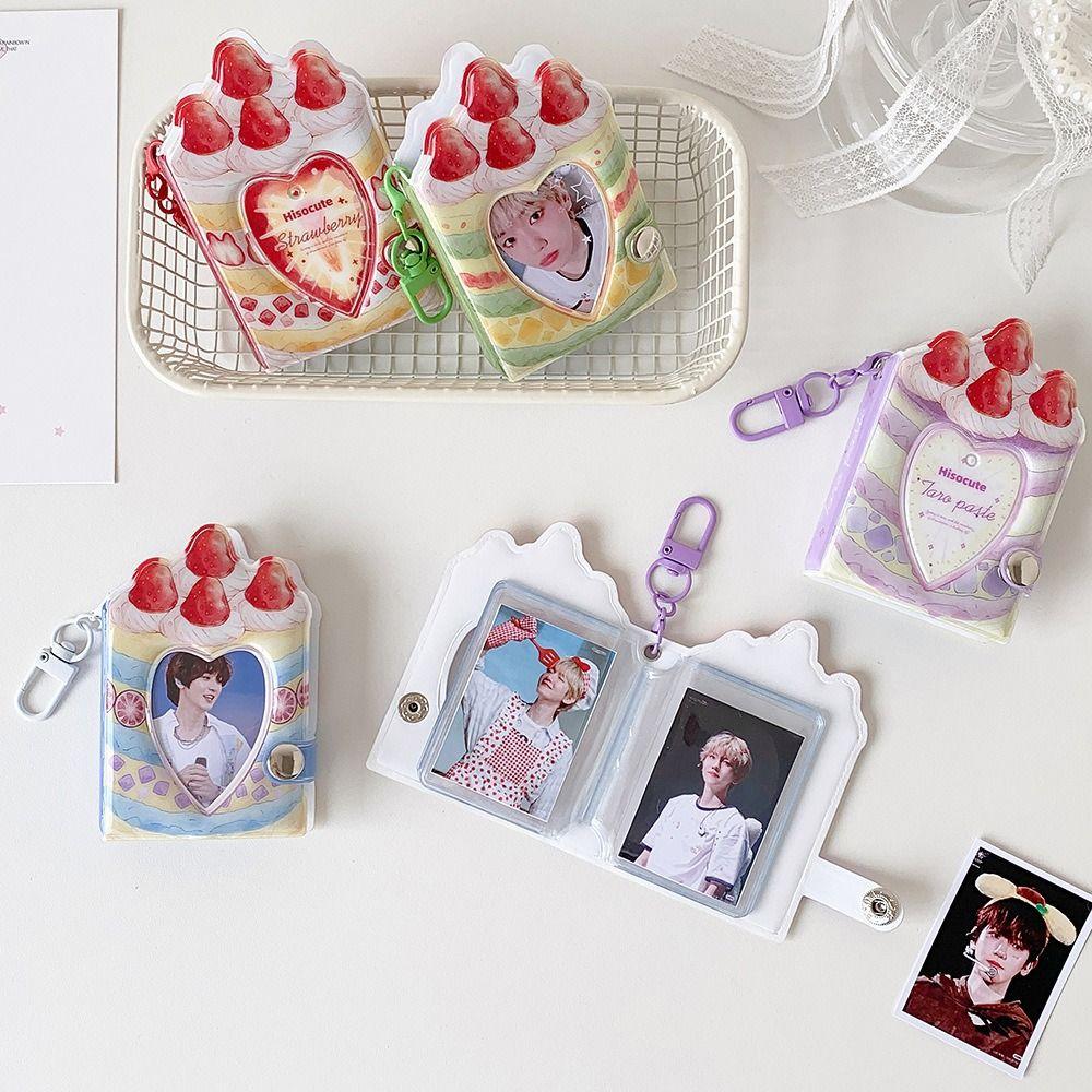PVC Mini Photo Album 1 Inch Kpop Photo Card Book Holder Cute Photocard Binder Album Backpack Decor